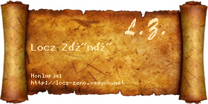 Locz Zénó névjegykártya